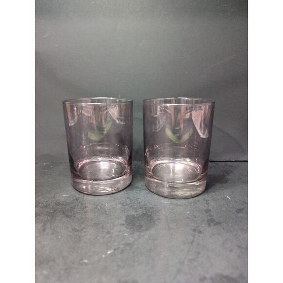 Libbey Pink Ombre Old Fashioned Glasses, Set of 2, Vintage Barware, Blush Pink - Picture 1 of 9